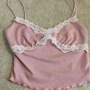 pink cami w lace